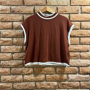 CALIA by Carrie Underwood Rust and White Muscle Tee